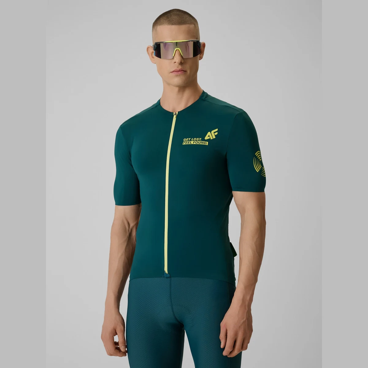 Pánský cyklistický dres s ochranou UPF50+ - zelený · záber 1