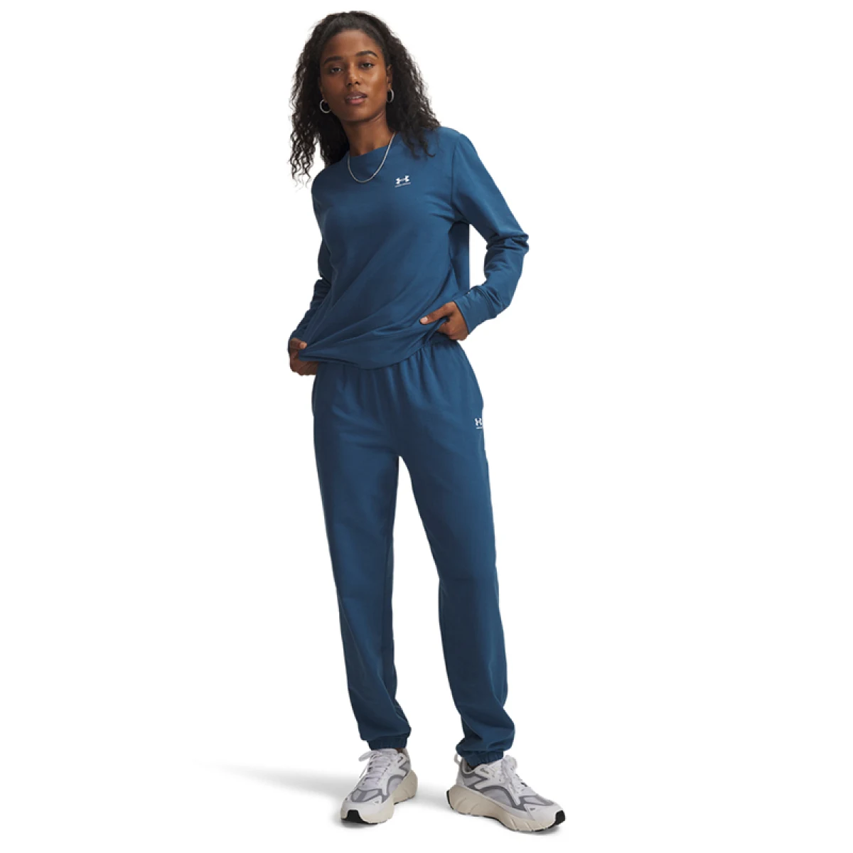 Dámske tepláky UNDER ARMOUR Sport Terry Jogger-BLU · záber 3