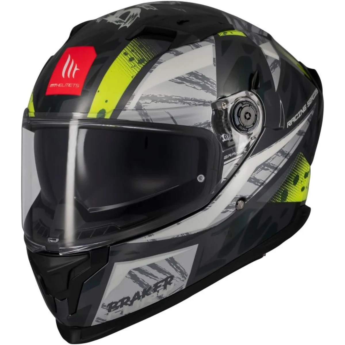 MT Helmets Braker SV Fury šedo-fluo žlutá - Velikost: 57-58 | Barva: Sivá · záber 1