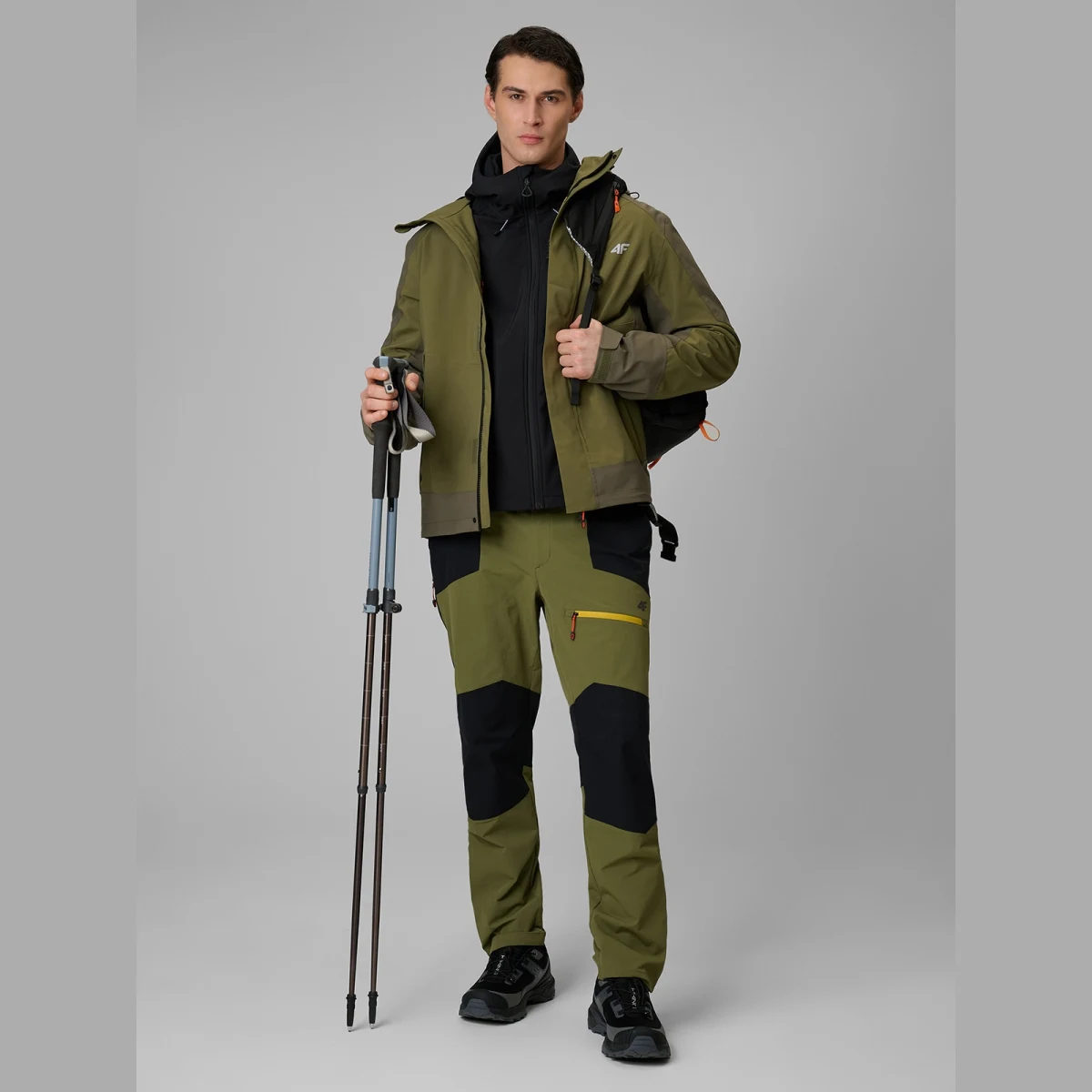 Pánské rychleschnoucí trekkingové kalhoty - khaki · záber 1