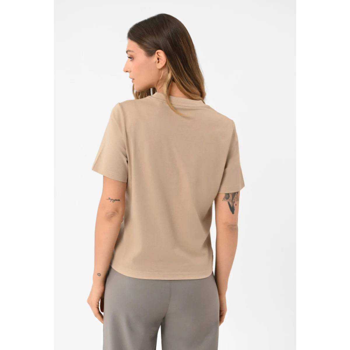 Dámské tričko s krátkým rukávem VOLCANO T-UNIQ-BEIGE · záber 3