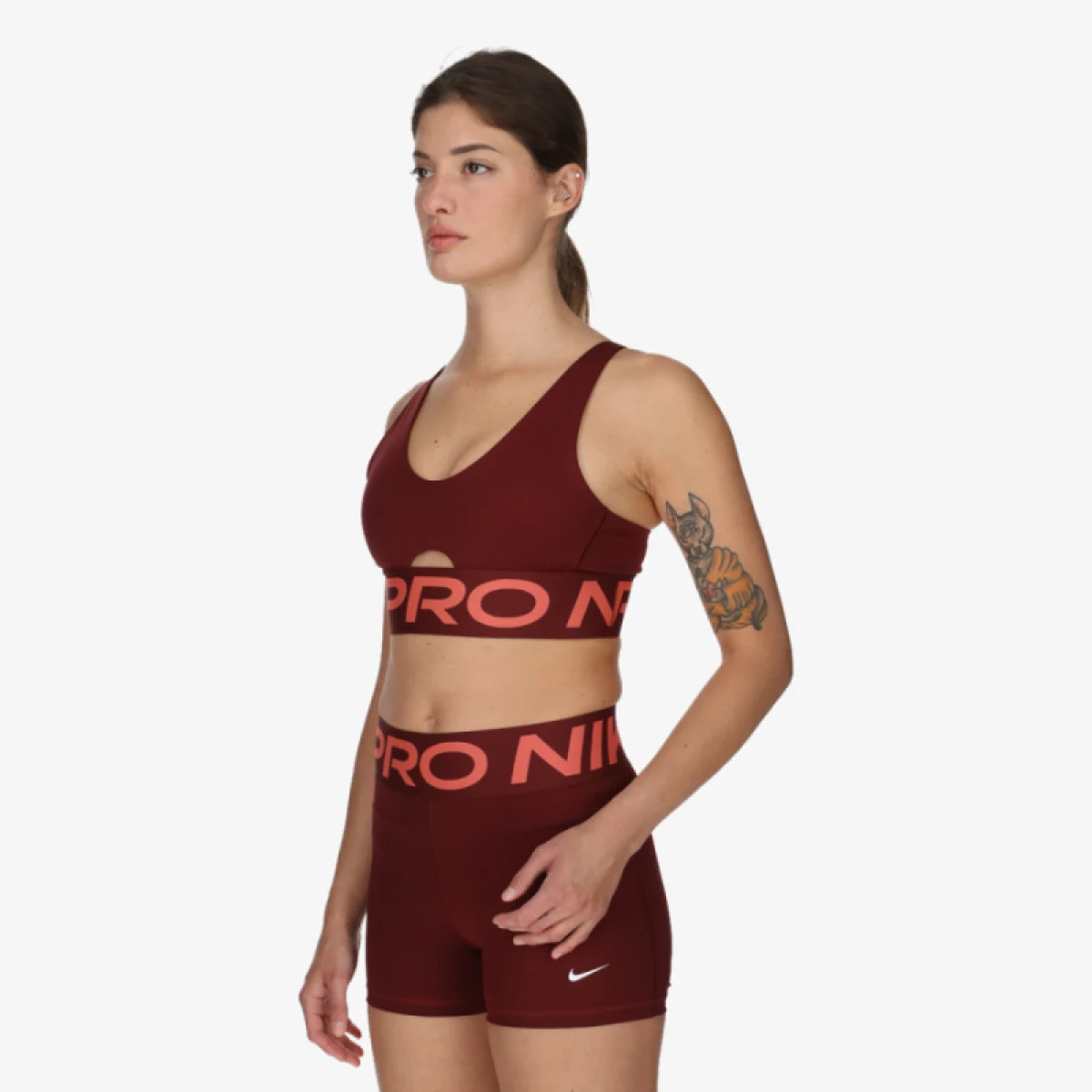 Dámská sportovní tréninková podprsenka NIKE PRO W NP INDY PLUNGE BRA BOLD-619-Red · záber 3