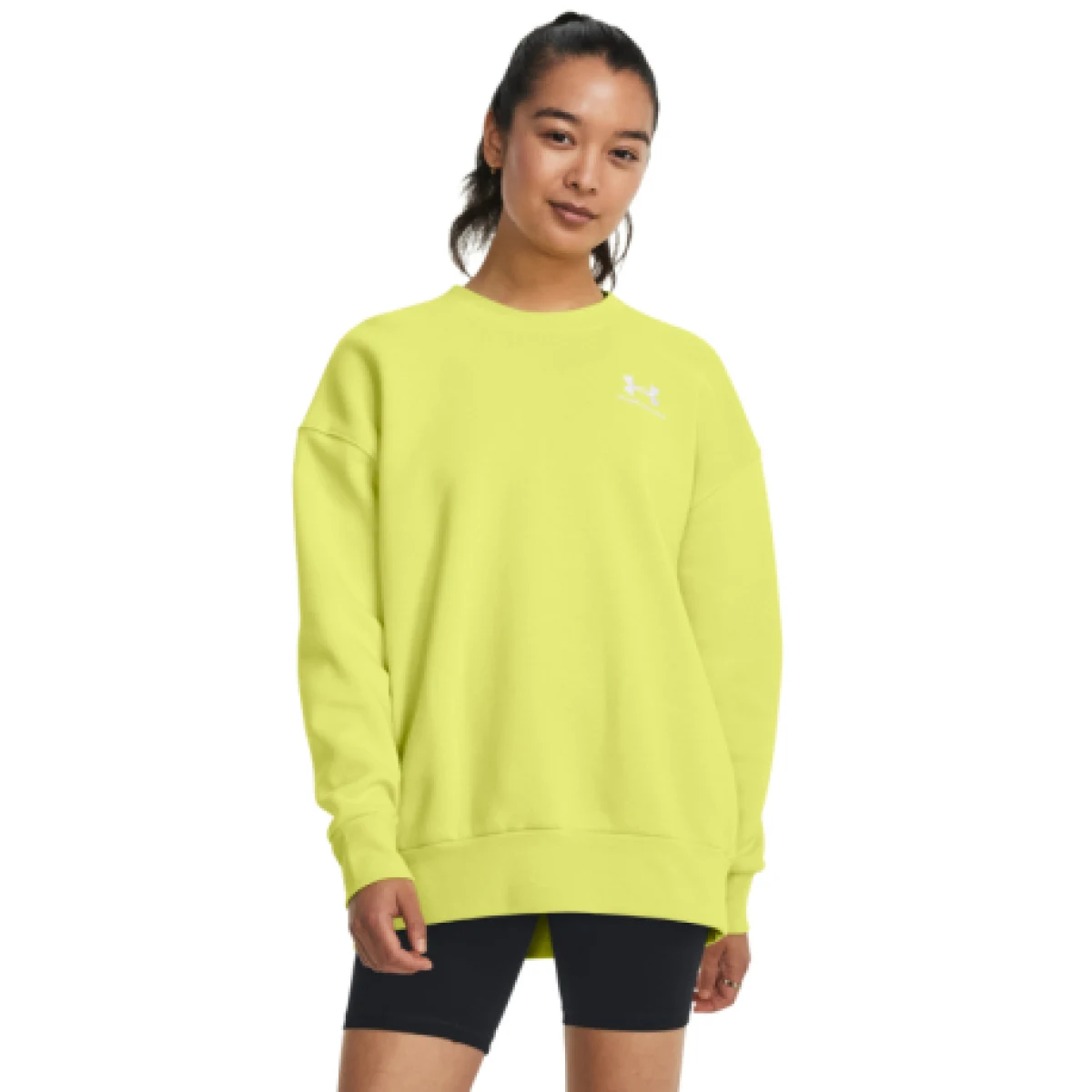 Dámská zateplená mikina UNDER ARMOUR Essential Fleece OS Crew-YLW · záber 1