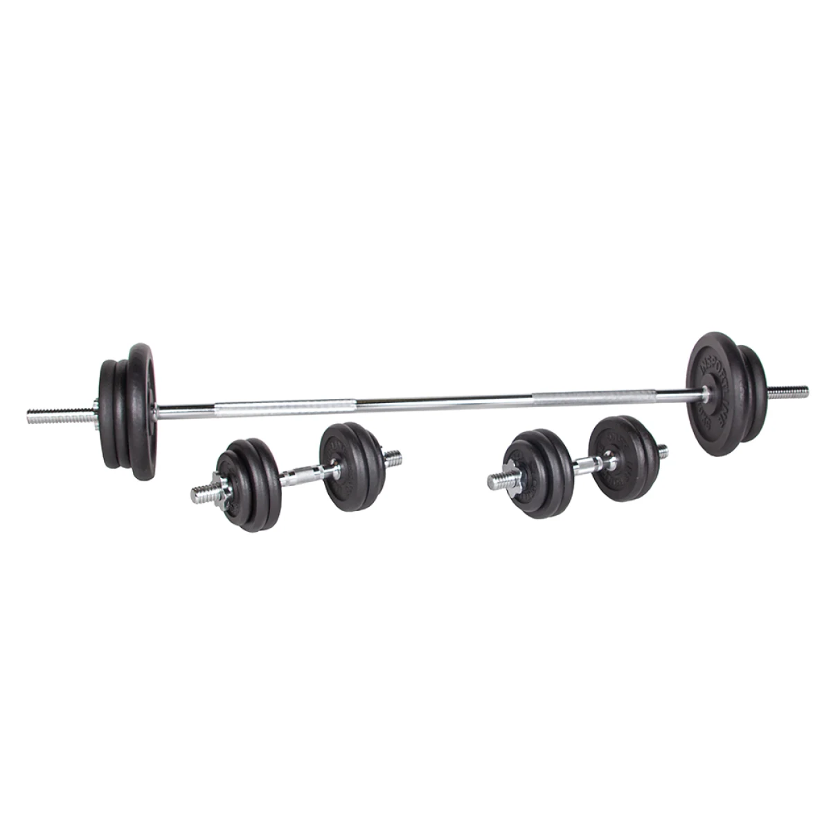 Nakladací činkový set inSPORTline Castblack 160+40 cm/30 mm 80kg · záber 1