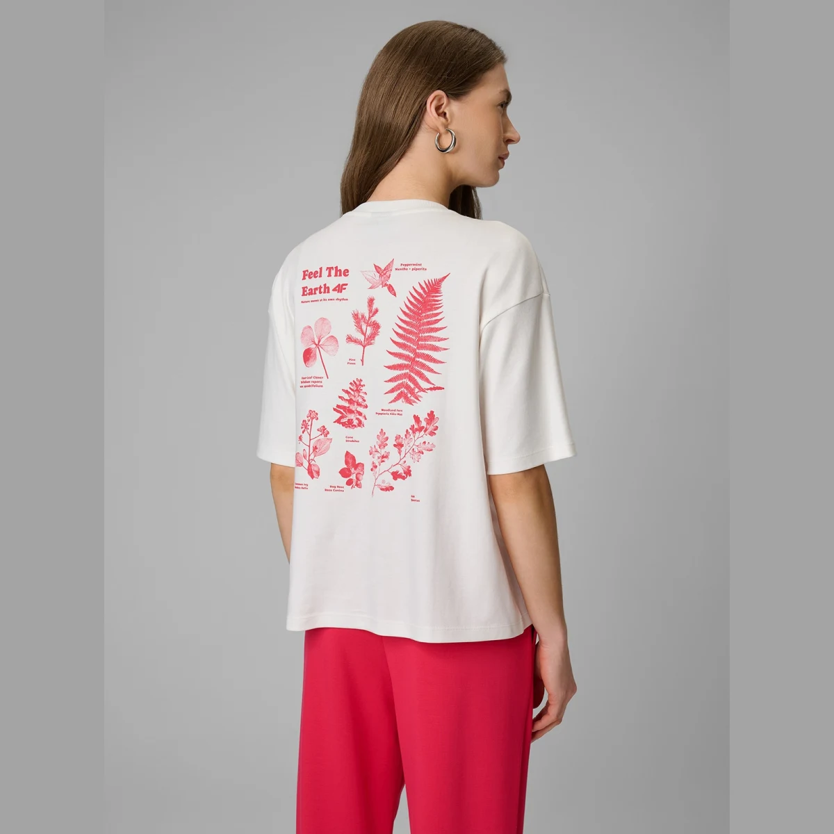 T-shirt regular s potlačou dámsky - biely · záber 6
