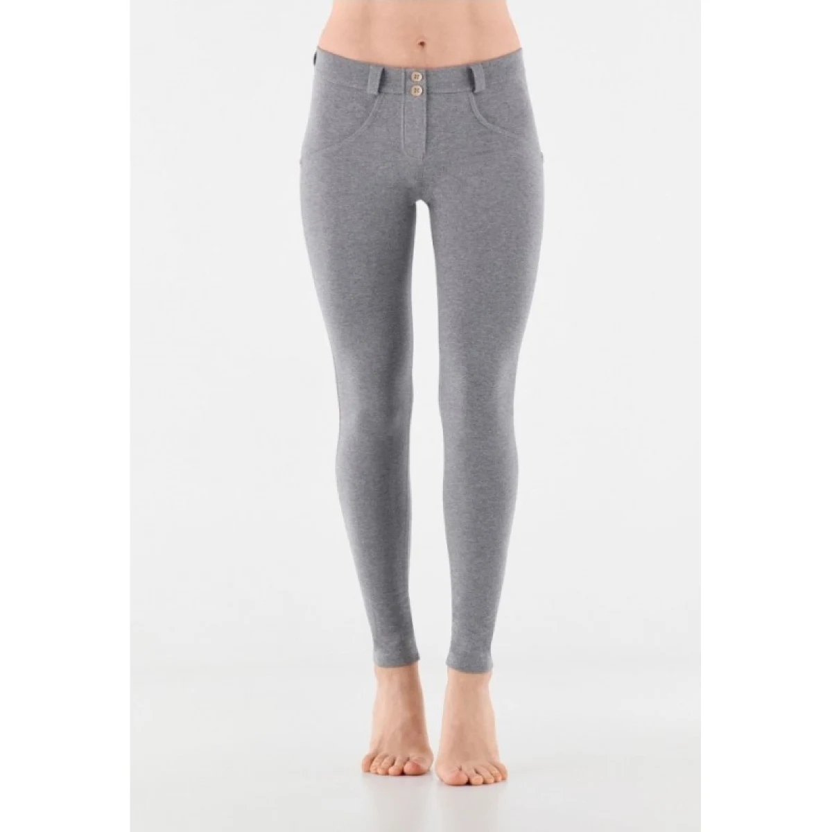 Női jeggings nadrág FREDDY WR.UP® skinny push up organic cotton trousers with regular waist-Grey · záber 2