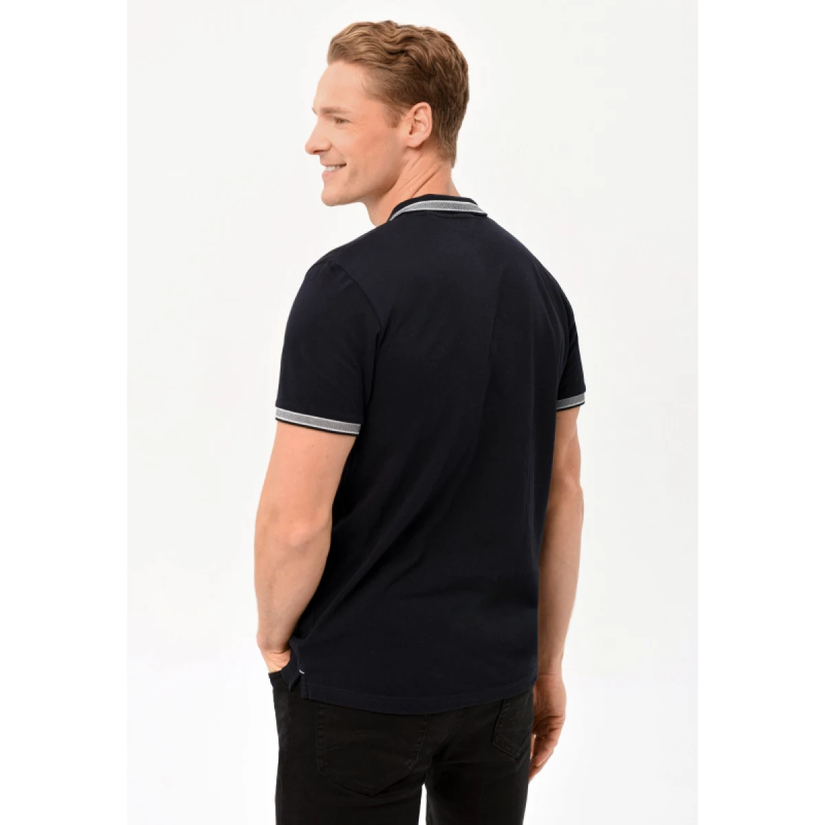 Pánské polo tričko s krátkým rukávem VOLCANO HARPER-600-NAVY · záber 3