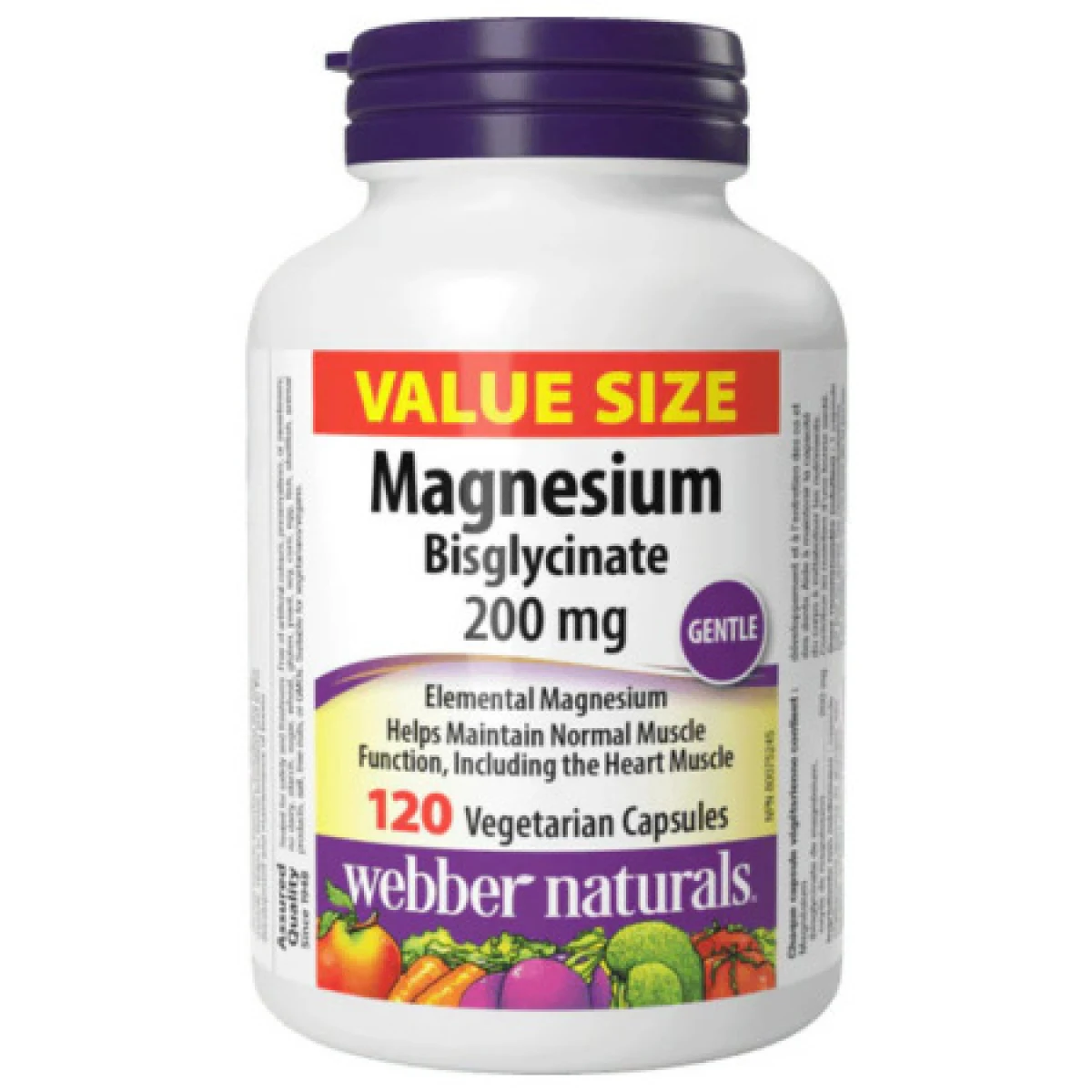 WEBBER NATURALS Magnézium bisglycinát bonus 200 mg 120 kapsúl · záber 1