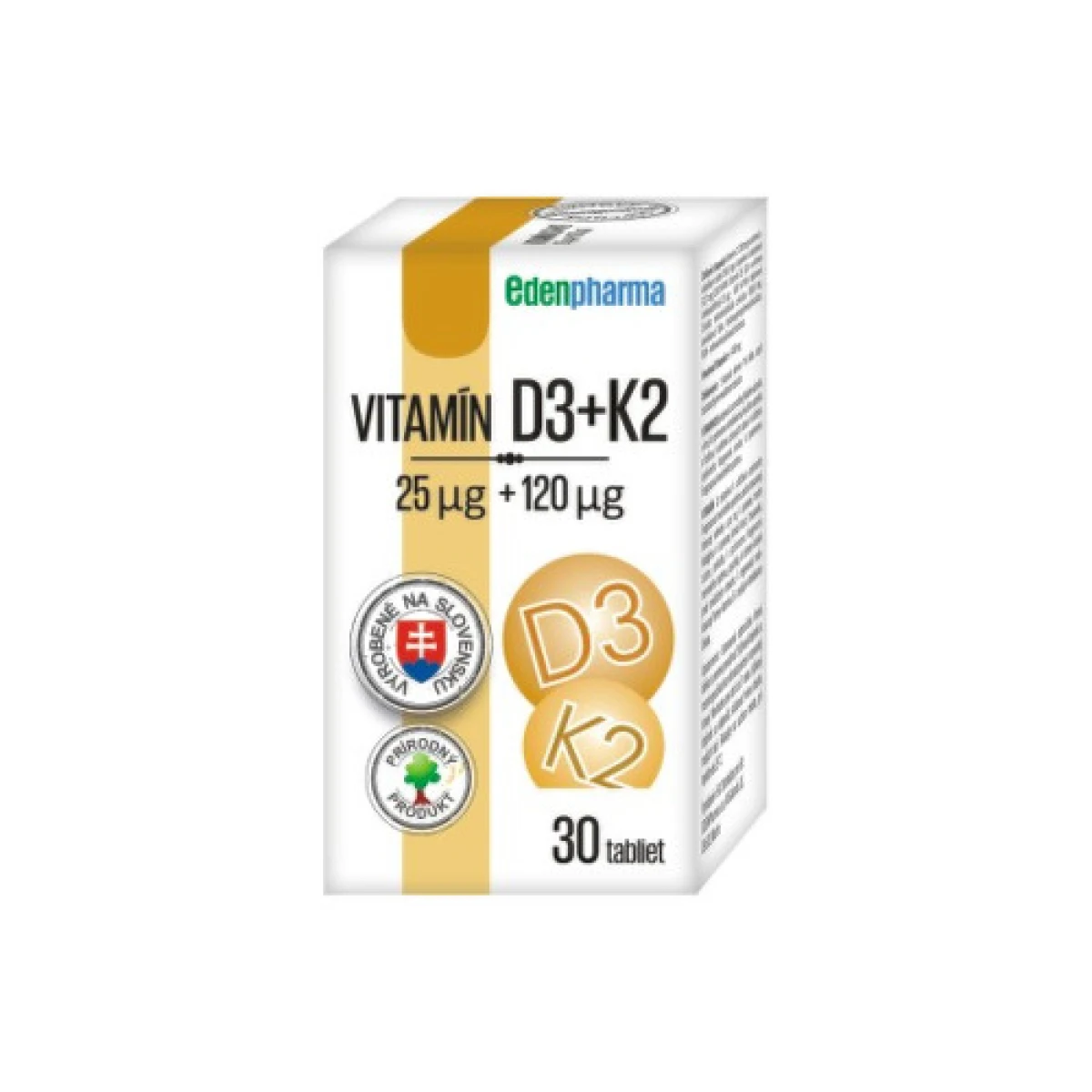 Edenpharma Vitamín D3 + K2 30 tabliet · záber 1