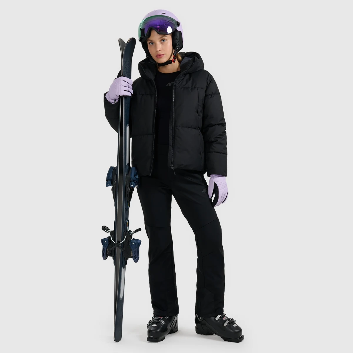 Lyžařské kalhoty softshell membrána 10000 dámské - černé · záber 1