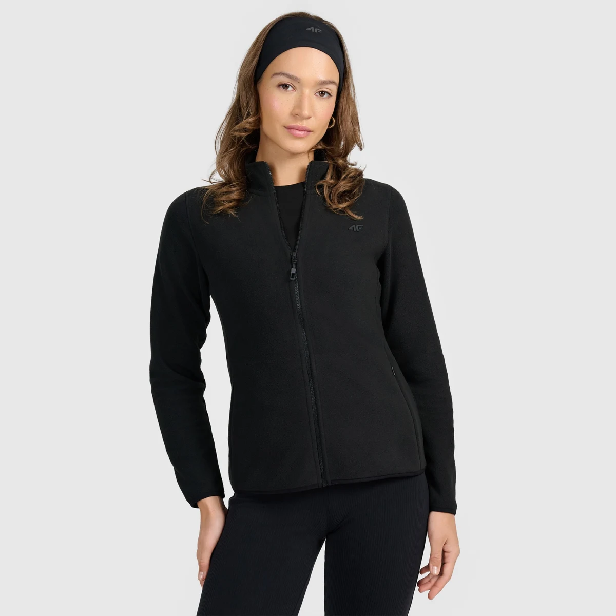 Dámský slim fleece se stojáčkem - černý · záber 1