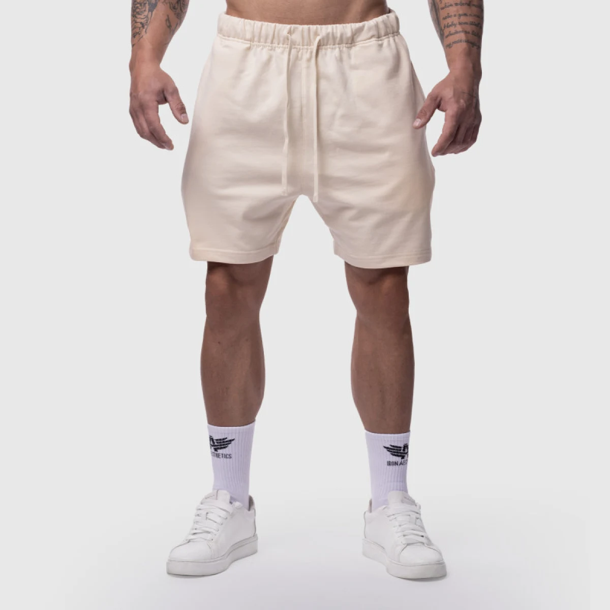 Pánské bavlněné šortky Iron Aesthetics Ambition, béžové · záber 2