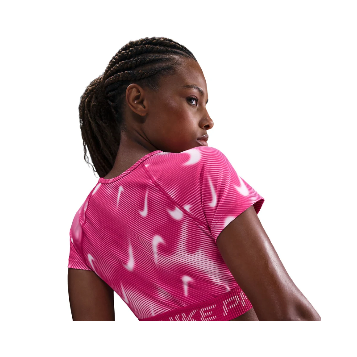 Dámske tréningové tričko s krátkym rukávom NIKE PRO W NP DF SS TOP TT AOP RUSH PINK PINK FOAM WHITE · záber 2