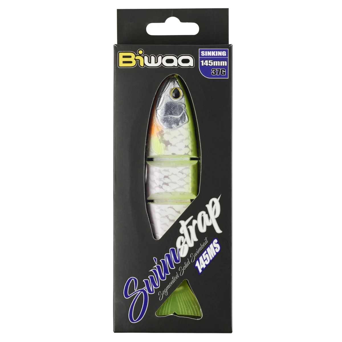 BIWAA Prívlačová nástraha na lov šťúk Biwaa Swimstrap 145S Žltý chrbát bez · záber 2