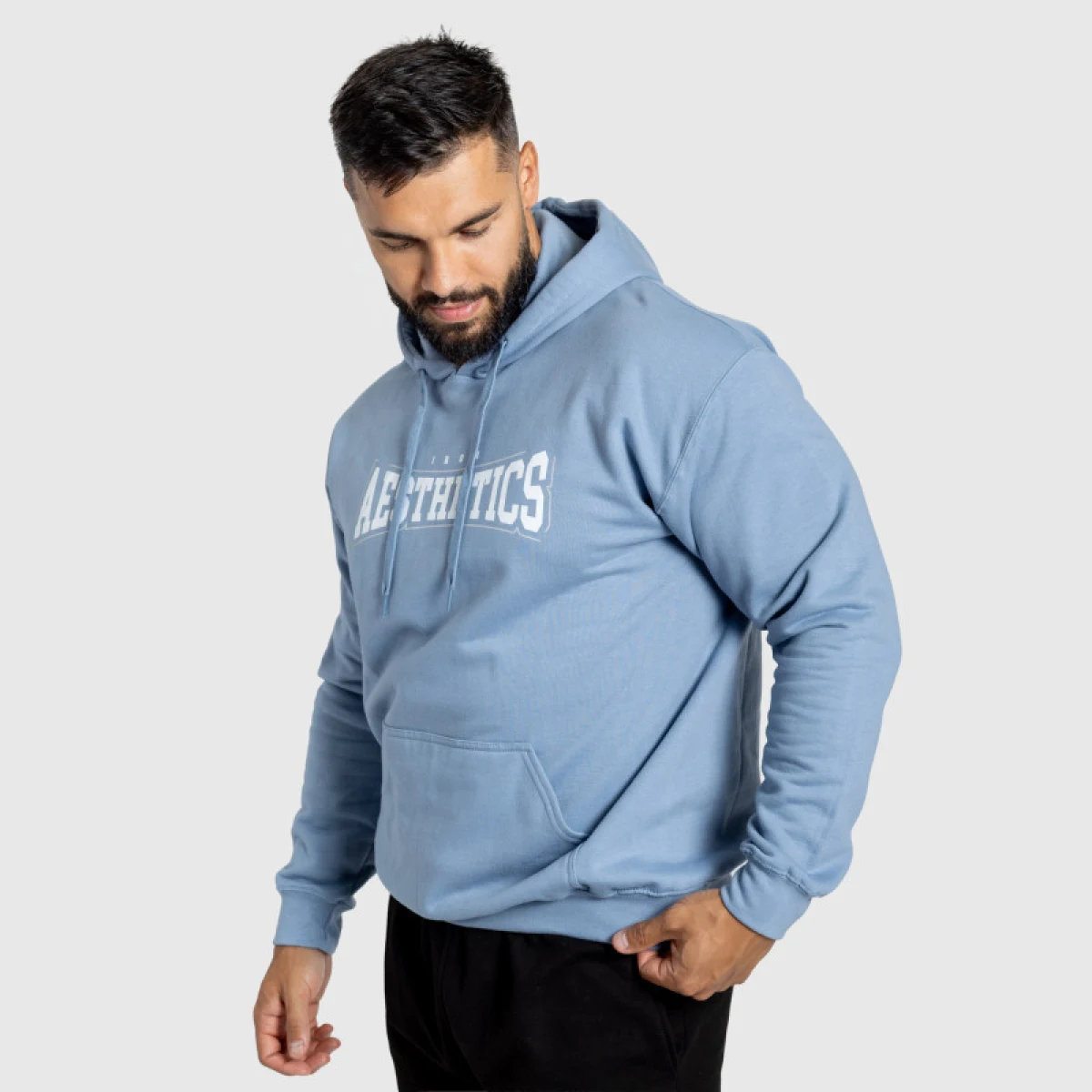 Mikina s kapucňou Iron Aesthetics Frontline, modrá · záber 8