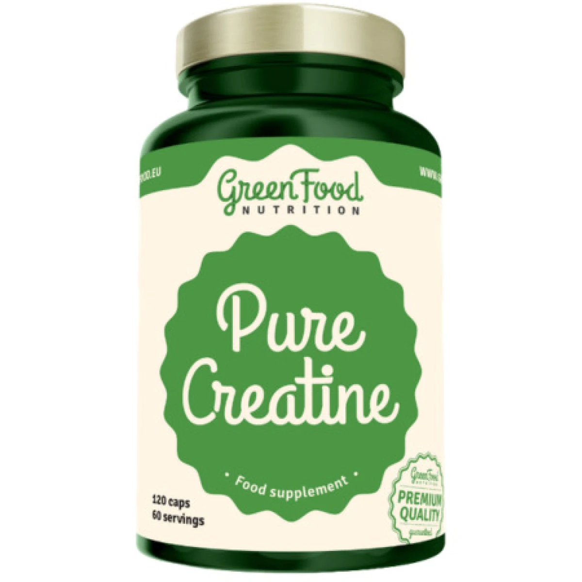 GREENFOOD Pure creatine 120 kapsúl · záber 1