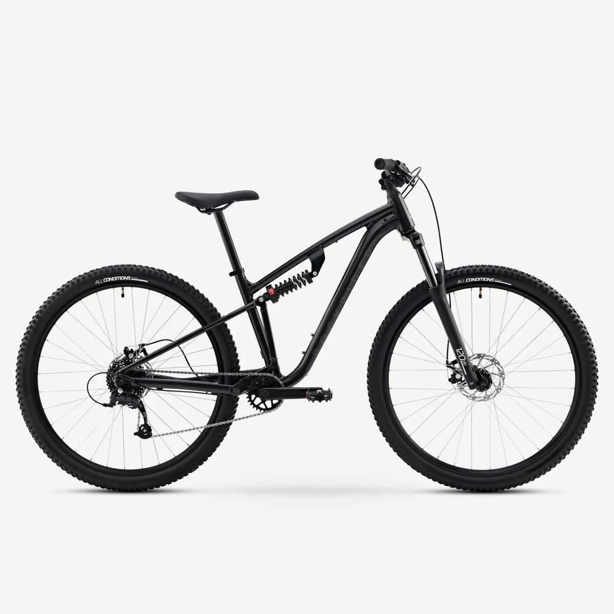 ROCKRIDER Celoodpružený horský bicykel EXPL 100 S 29" hliníkový čierny S (150-164 cm) · záber 1