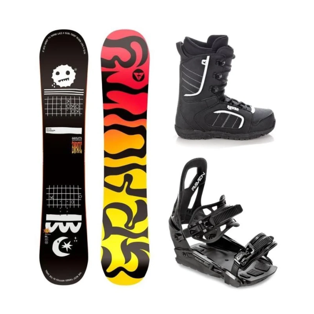 Gravity Empatic 24/25 snowboard + Raven S230 Black vázání + Raven Target obuv · záber 1