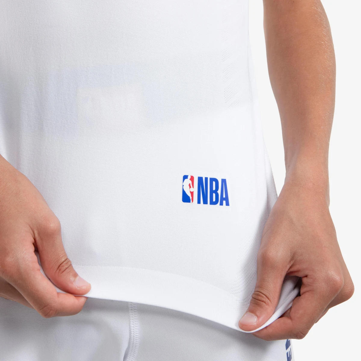 TARMAK Detské basketbalové spodné tielko NBA Golden State Warriors 500 biele 12-13 r (151-160 cm) · záber 2