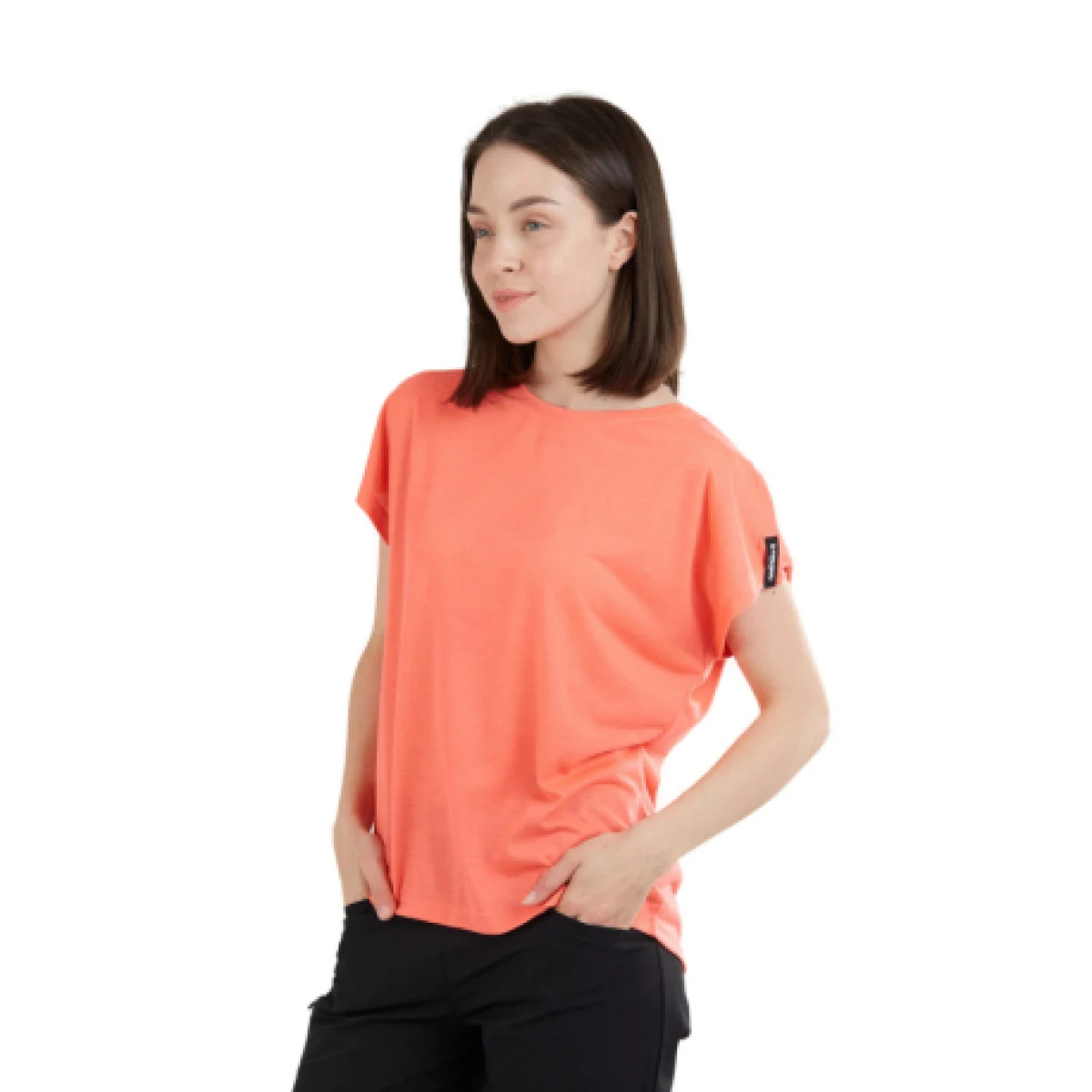 Dámské turistické tričko s krátkým rukávem FUNDANGO Rush T-shirt-352-coral · záber 1