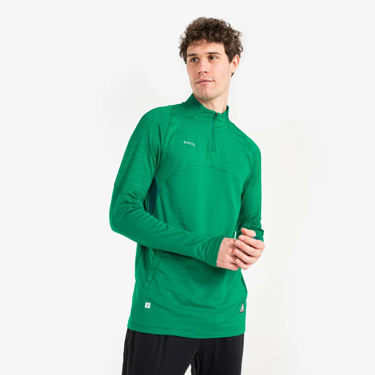 KIPSTA Futbalová mikina CLR s 1/2 zipsom zelená 2XL · záber 2