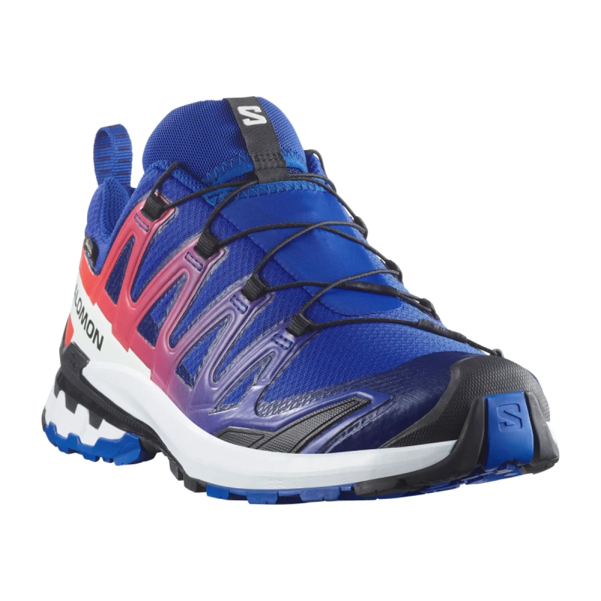 Pánska bežecká trailová obuv SALOMON XA Pro 3D V9 GTX Equipe M surf the web fiery red white · záber 3