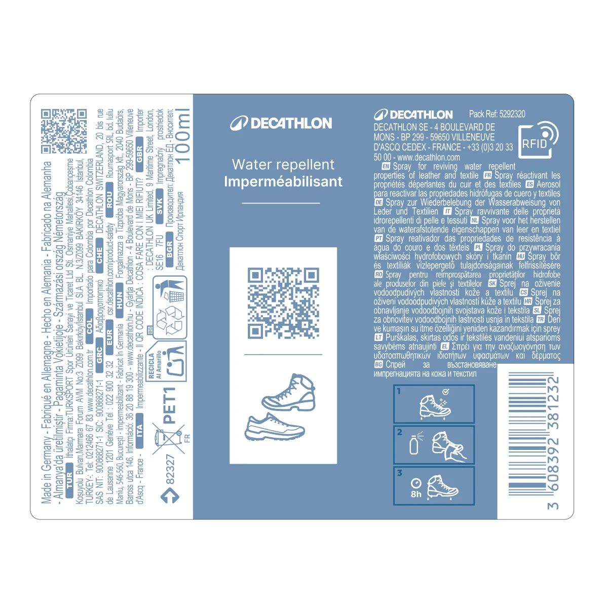 DECATHLON Impregnačný sprej na obuv bez plynu 100 ml 100 ml · záber 2