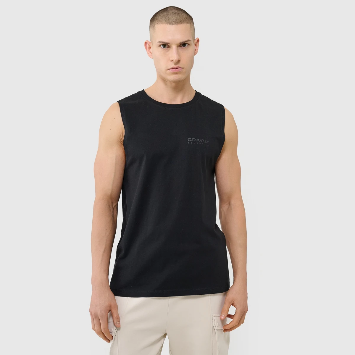 Pánský tank top oversize - černý · záber 1