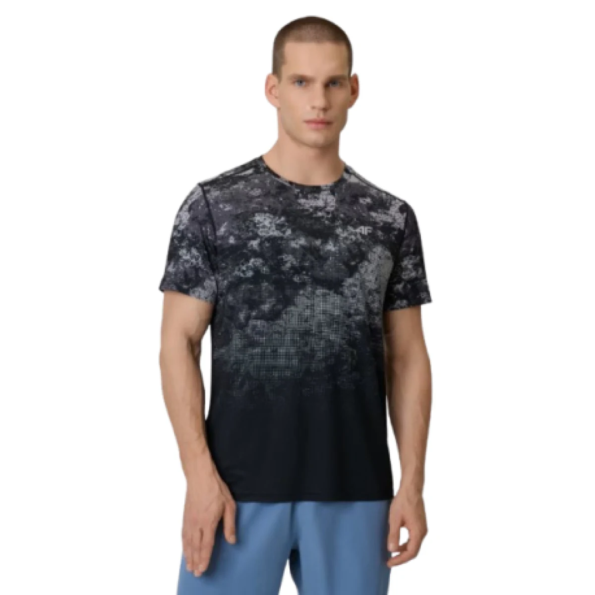 Pánské tréninkové tričko s krátkým rukávem 4F TSHIRT FNK M1787-25A-GREY ALLOVER · záber 1