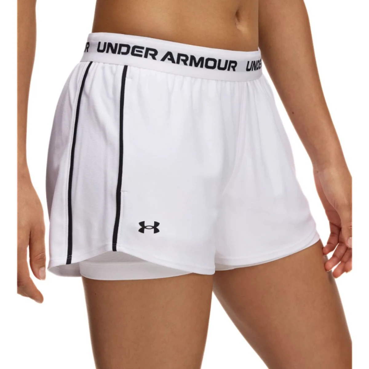 Dámské tréninkové kraťasy UNDER ARMOUR Tech Play Up 2in1 Shorts-WHT · záber 3