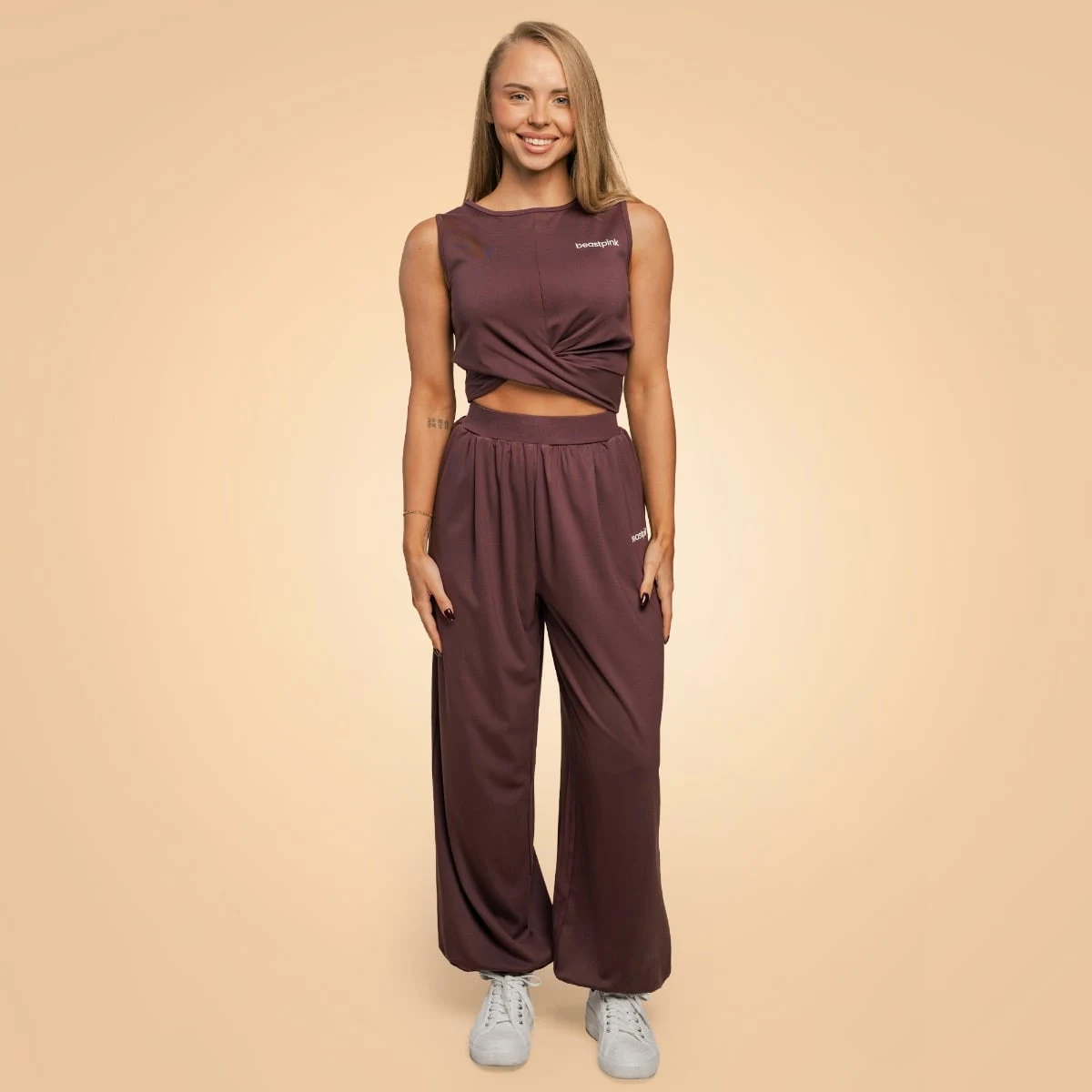 BeastPink Women‘s Breeze Cropped Top Mulberry - Velikost: XS | Barva: Fialová | Hmotnost: 0,1109 kg | Balení: 105 · záber 5