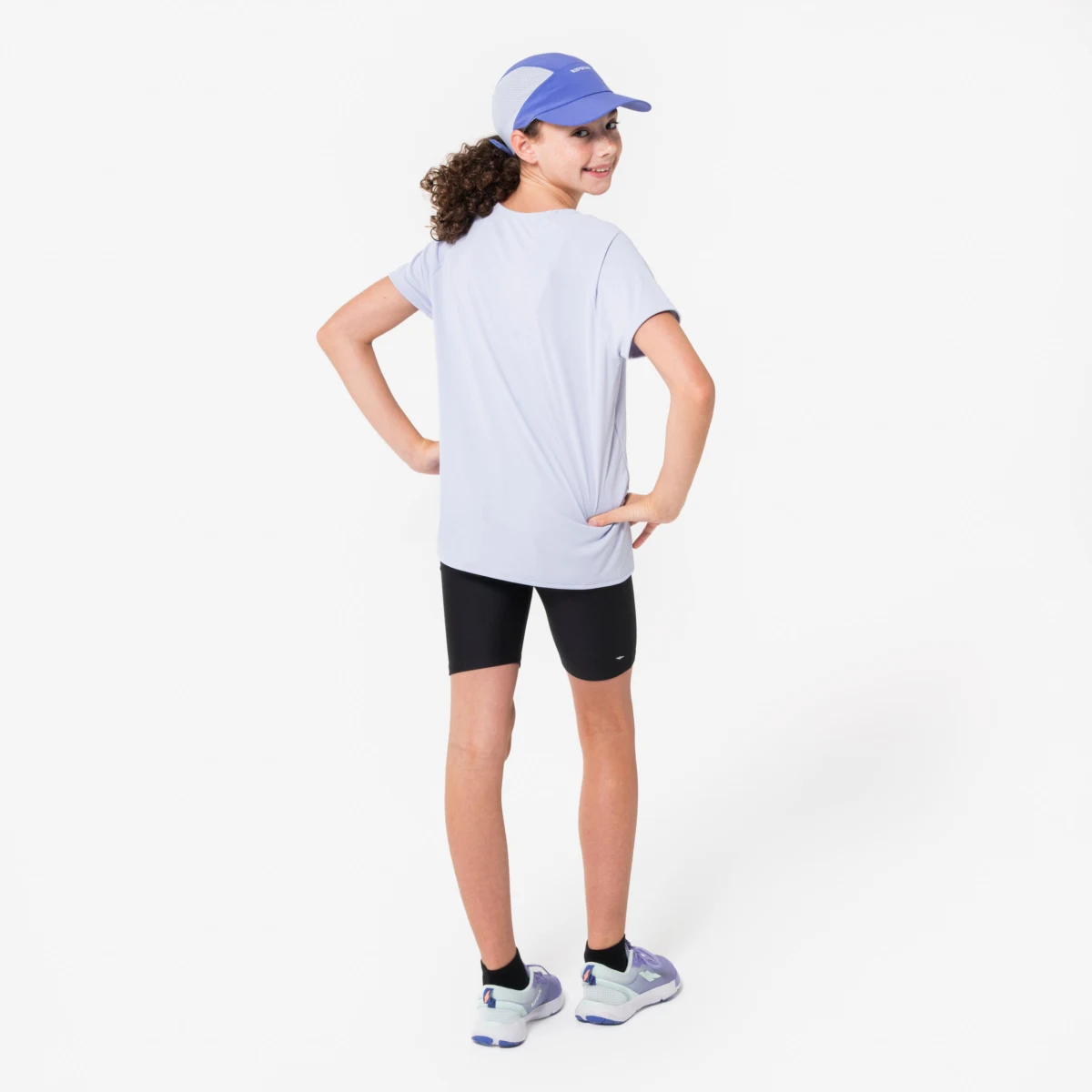 KIPRUN Dievčenské priedušné bežecké tričko Dry+ 500 fialové 5-6 r (113-122 cm) · záber 2