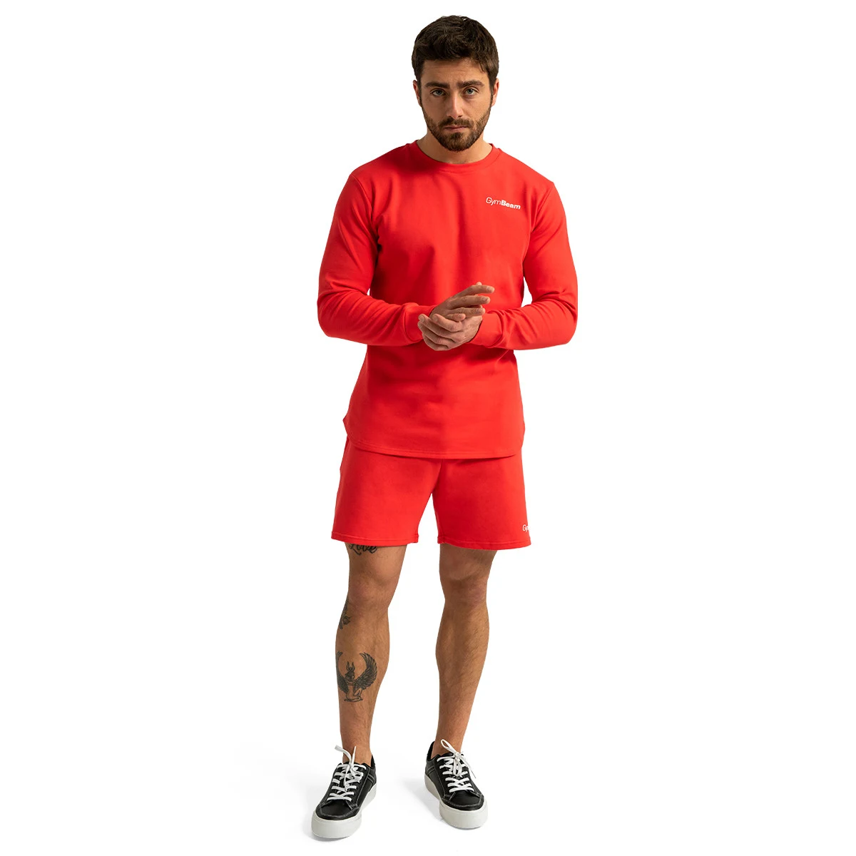 GymBeam Dukserica Limitless Hot Red - Boja: Crvena | Težina: 0,43 g · záber 5