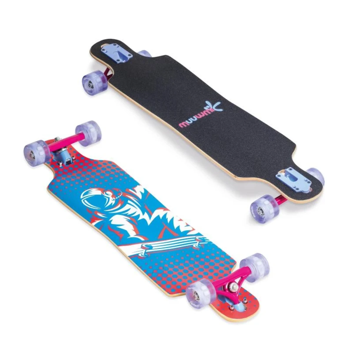 Muuwmi Longboard Compact ABEC 7 SPACE, se svítícími kolečky · záber 1