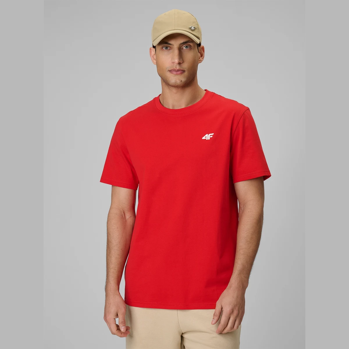 T-shirt regular hladký pánský - červený · záber 1