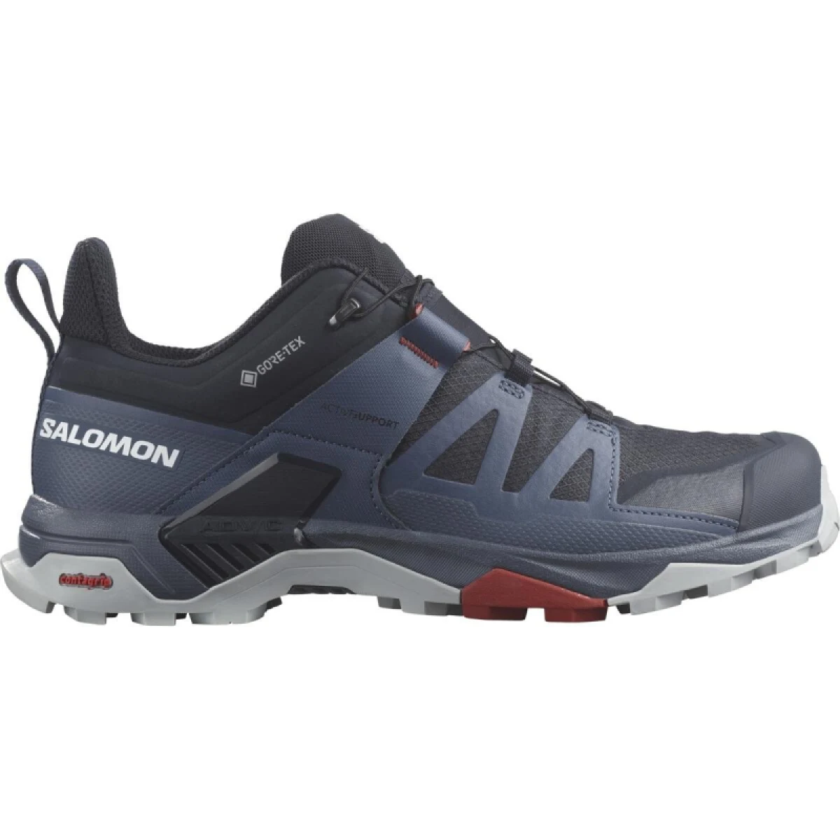 Pánská nízká turistická obuv SALOMON X Ultra 4 GTX carbon bering sea pearl blue · záber 2