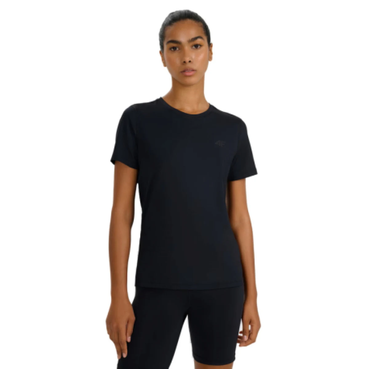 Dámské tréninkové tričko s krátkým rukávem 4F TSHIRT FNK F1828-WMM00TFTSF1828-20S-DEEP BLACK · záber 1