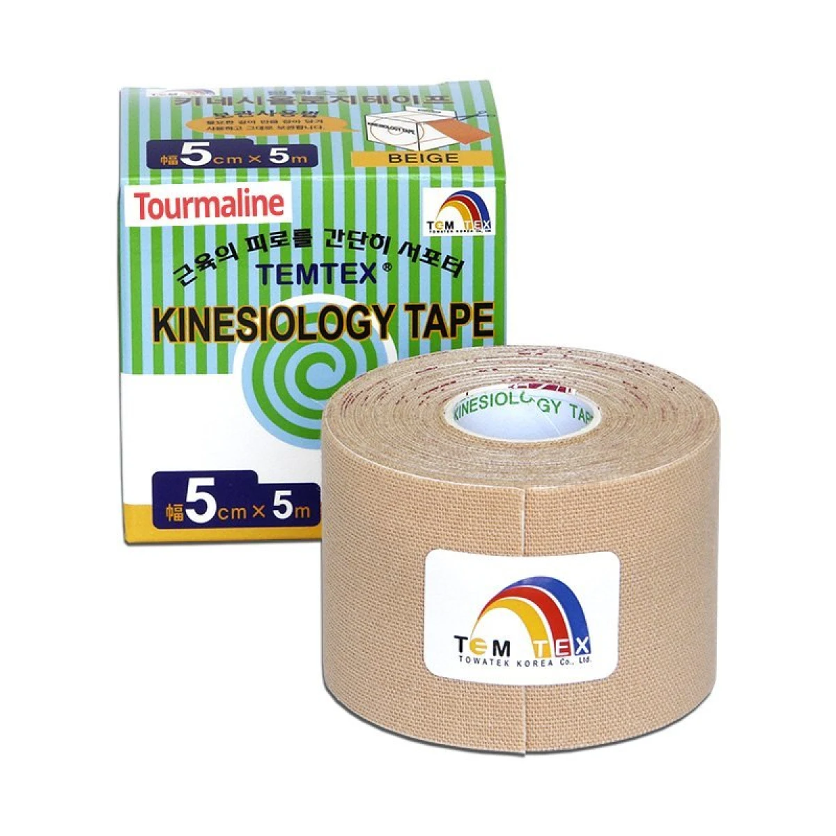 TEMTEX KINESOLOGY TAPE TOURMALINE tejpovacia páska (5cmx5m) béžová 1ks · záber 1