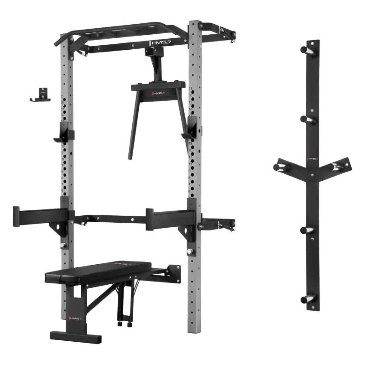 HMS KLT21 šedý Multifunkční posilovací stojan - Power Rack · záber 1