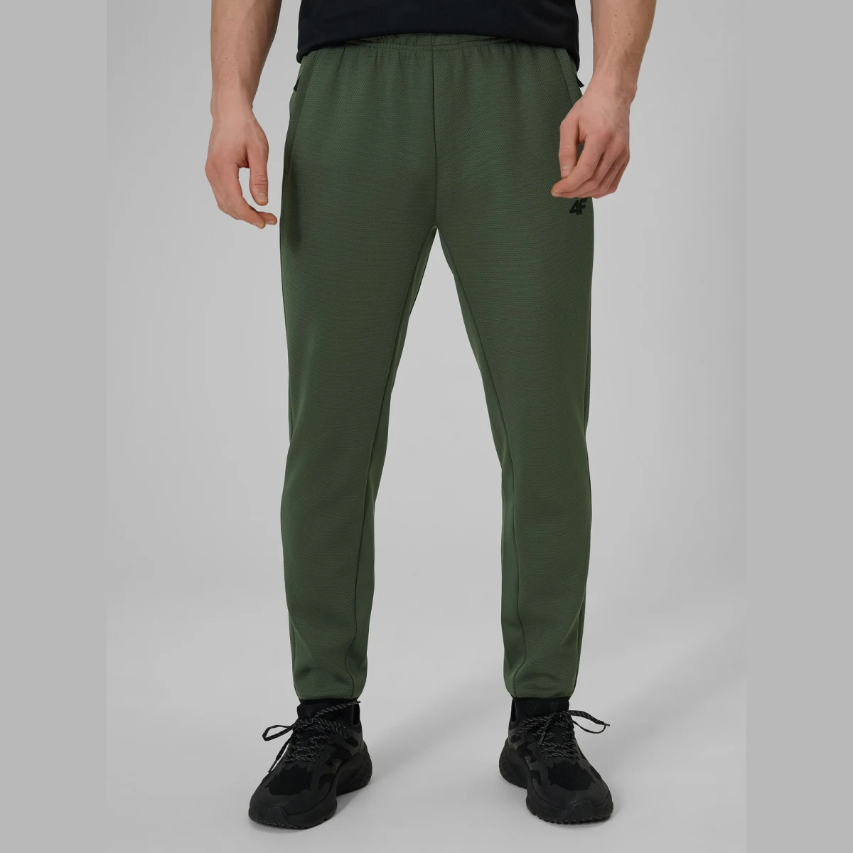Pánské rychleschnoucí tréninkové kalhoty - khaki · záber 2
