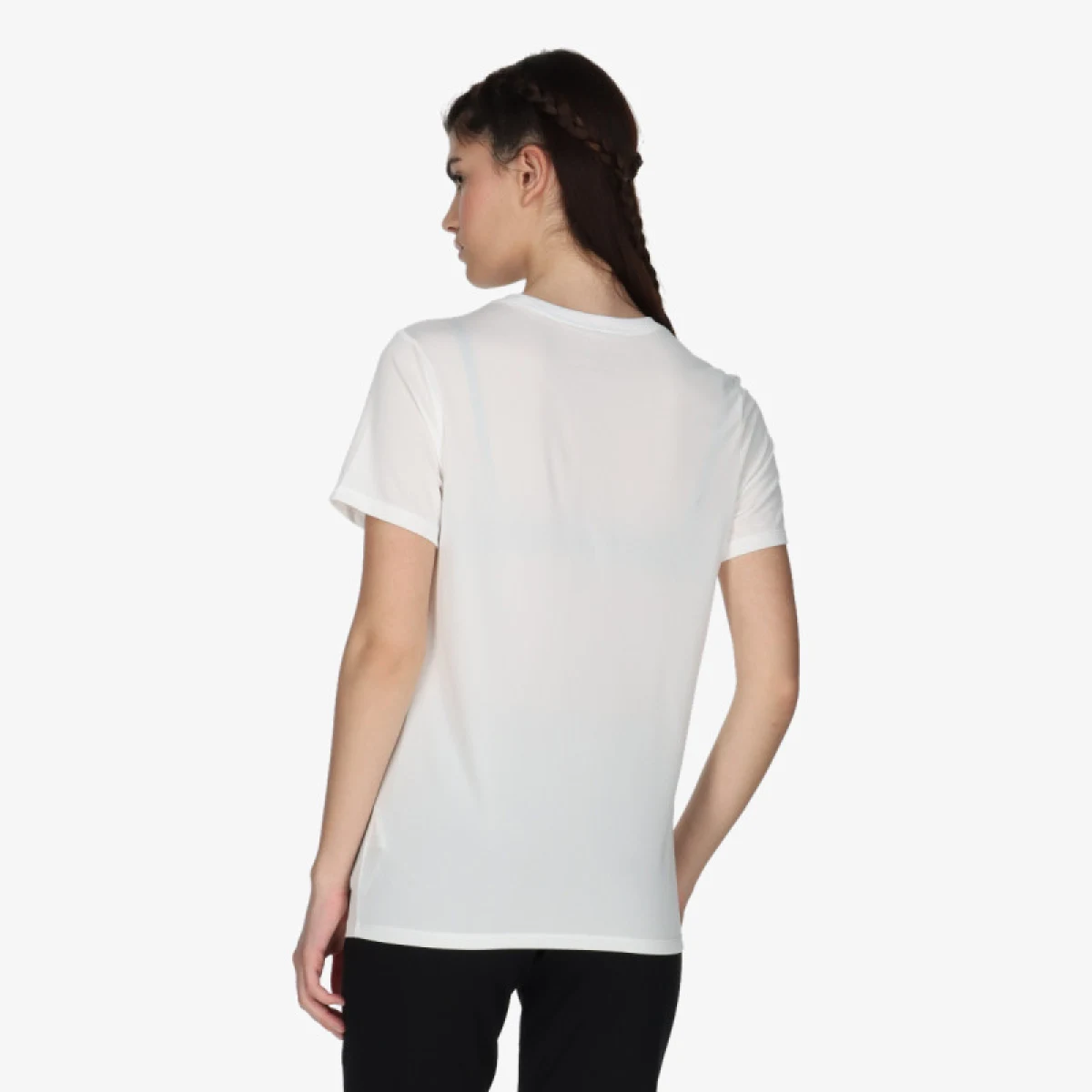 Dámske tréningové tričko s krátkym rukávom NIKE W NK DF TEE RLGND HBR WHITE BLACK · záber 4