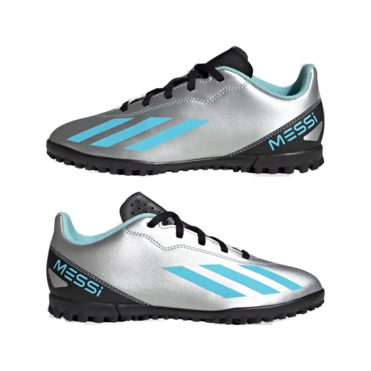 Juniorské fotbalové kopačky turfy ADIDAS X CRAZYFAST MESSI 4 SILVMT BLIBLU CBLACK_IE4068_tf · záber 4
