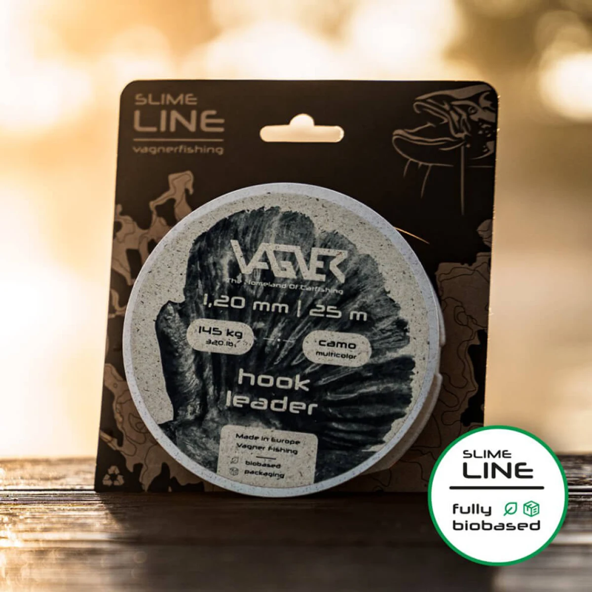 Nadväzcová šnúra VAGNER Hook Leader Camo Multicolor, 25 m priemer 0,80 mm, nosnosť 95 kg · záber 1