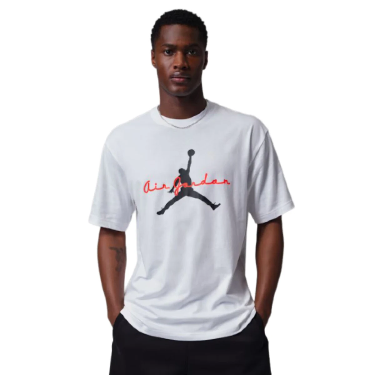Pánske tričko s krátkym rukávom NIKE Jordan Brooklyn WHITE INFRARED 23 BLACK · záber 1