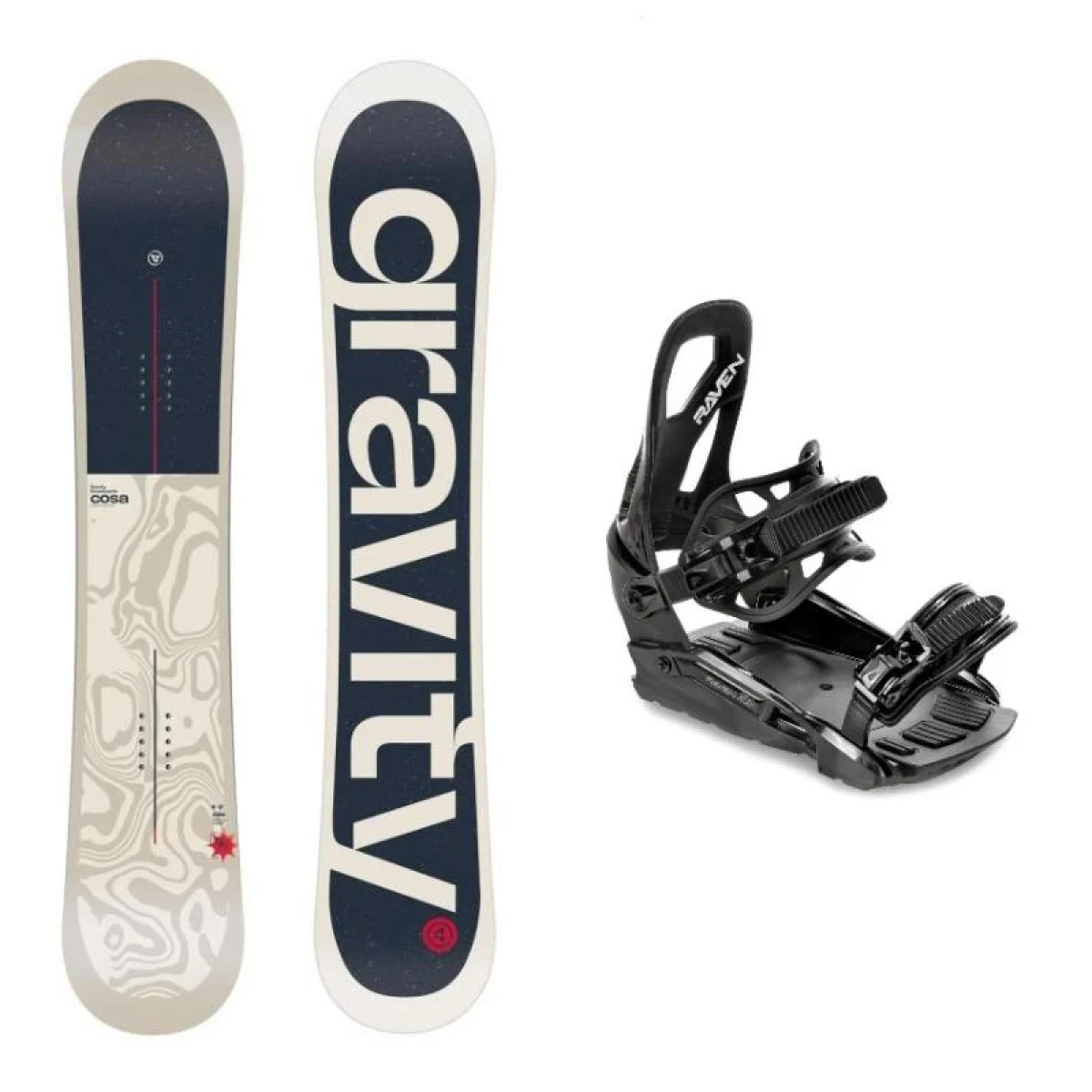 Gravity Cosa 25/26 pánský snowboard + Raven S230 Black snowboardové vázání · záber 1