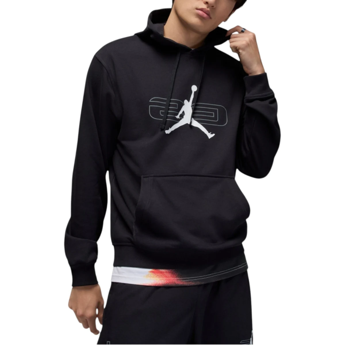 Pánská fleecová mikina s kapucí NIKE JORDAN SPRT CSVR GFX FLC PO 010 BLACK · záber 2