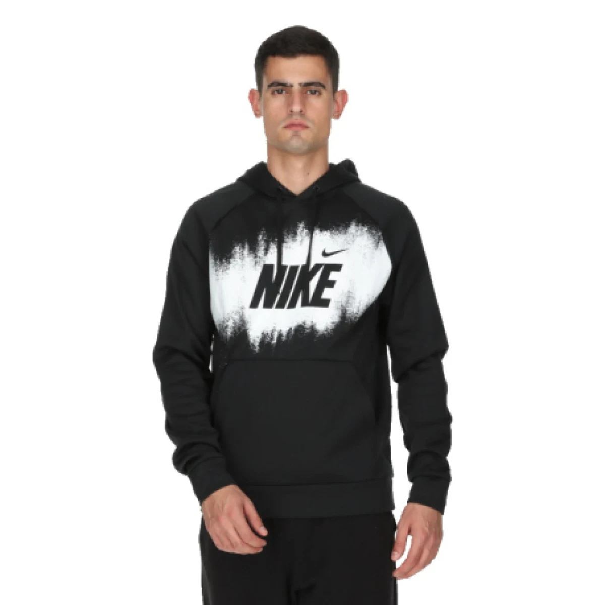 Pánska zateplená tréningová mikina s kapucňou NIKE M NK TF FLEECE PO HD GFX BLACK · záber 1