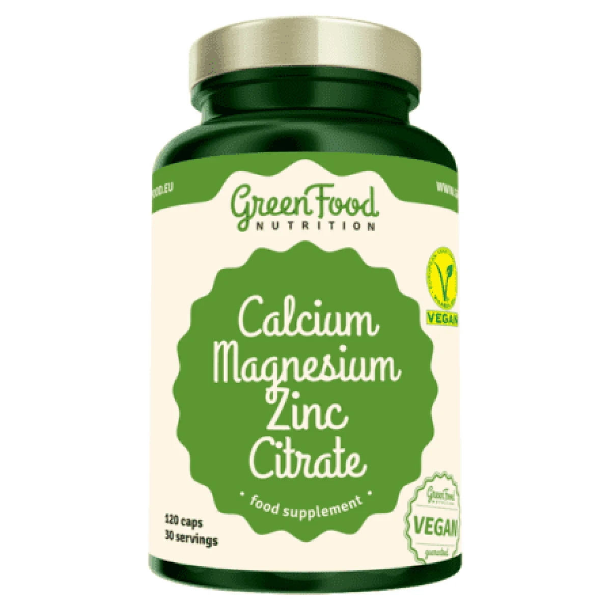 GREENFOOD Kalcium magnézium zinok citrát 120 kapsúl · záber 1