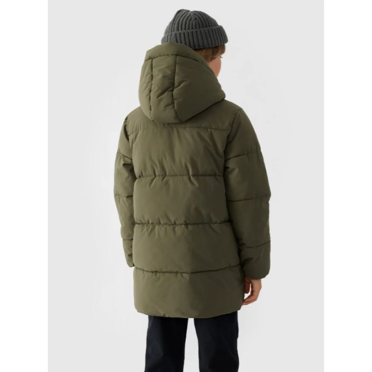 Chlapecká bunda 4F JUNIOR DOWN JACKET-JWAW24TDJAM464-43S-KHAKI · záber 4