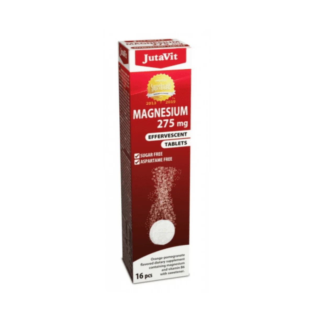 JUTAVIT Horčík 275 mg + vitamín B6 šumivé tablety s príchuťou pomaranča a granátového jablka 16 tabliet · záber 1